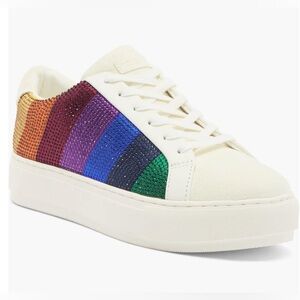 Kurt Geiger London Laney Crystal Stripe Platform Sneaker Women's US 7.5 EU38
